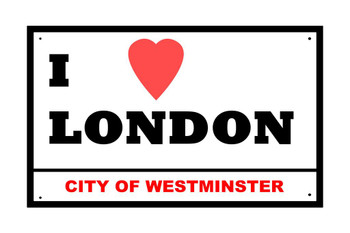 Laminated I Love London City of Westminster Poster Dry Erase Sign 24x16