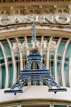 Laminated Eiffel Tower Sign Close Up Paris Hotel Casino Las Vegas Nevada Photo Photograph Poster Dry Erase Sign 16x24