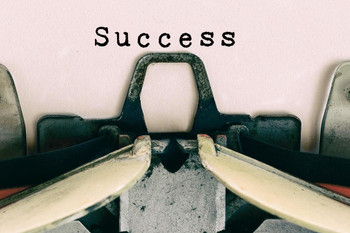 Laminated Success Type on Vintage Typewriter Photo Photograph Poster Dry Erase Sign 24x16