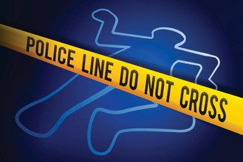 Laminated Crime Scene Tape Homicide Dead Body Outline Poster Dry Erase Sign 24x16