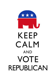 Keep Calm and Vote Republican White Cool Wall Art Print Poster 12x18