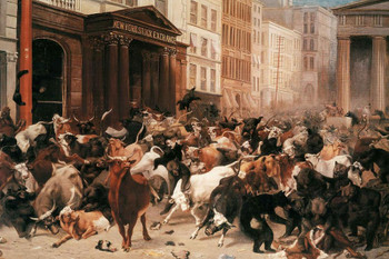 Laminated William Holbrook Beard The Bulls And Bears In The Market 1879 Oil Painting Poster Dry Erase Sign 16x24