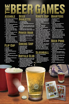 Laminated The Beer Games Drinking Rules Chart College Party Sign Poster Dry Erase Sign 16x24