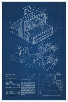 Laminated Instant Camera Official Patent Blueprint Sketch Diagram Drawing Poster Dry Erase Sign 16x24