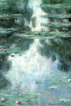 Laminated Claude Monet Water Lilies Nympheas Poster 1907 Water Lily Fine Art Painting Giverny Nature Poster Dry Erase Sign 16x24