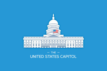 Laminated United States Capitol Building Poster Dry Erase Sign 24x16