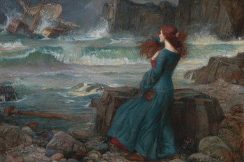 Laminated John William Waterhouse Miranda From Shakespeares The Tempest 1916 Oil On Canvas Art Poster Dry Erase Sign 16x24