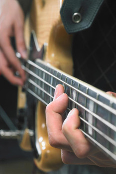 Laminated Electric Guitar Player Close Up on Hands Photo Photograph Poster Dry Erase Sign 16x24