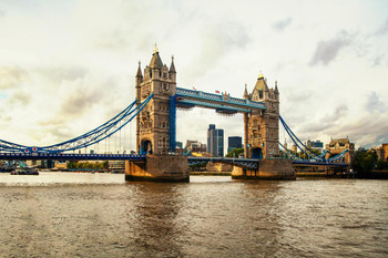 Laminated Tower Bridge Thames River in London England UK Photo Photograph Poster Dry Erase Sign 24x16