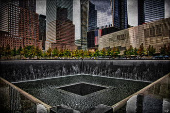 Laminated North Tower Memorial by Chris Lord Photo Photograph Poster Dry Erase Sign 16x24