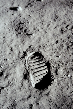 First Footprint On The Moon Photo Photograph Cool Wall Art Print Poster 24x36