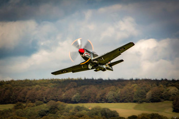 Laminated Mustang Over Goodwood by Chris Lord Photo Photograph Airplane Aircraft Fighter Jet Poster Dry Erase Sign 16x24