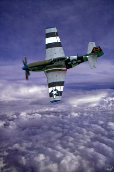 Laminated Mustang On Patrol by Chris Lord Airplane Aircraft Fighter Jet Photo Photograph Poster Dry Erase Sign 16x24