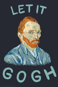 Laminated Let It Gogh Vincent Van Gogh Funny Humor Van Gogh Wall Art Impressionist Portrait Painting Style Fine Art Home Decor Realism Artwork Decorative Wall Decor Poster Dry Erase Sign 16x24