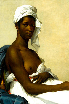 Laminated Portrait of a Black Woman by Marie Guillemine Benoist Realism Painting Artwork Woman Portrait Wall Decor Oil Painting French Poster Fine Artist Decorative Art Poster Dry Erase Sign 16x24