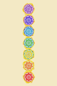 Laminated Mandala Designs In Various Colors Poster Dry Erase Sign 16x24