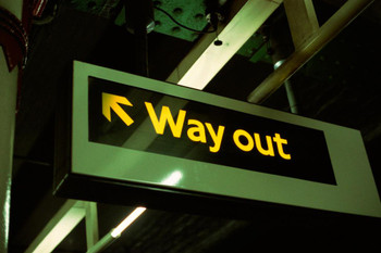 Laminated Way Out Sign London Underground Poster Dry Erase Sign 24x16