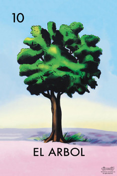 Laminated 10 El Arbol Tree Loteria Card Mexican Bingo Lottery Poster Dry Erase Sign 16x24