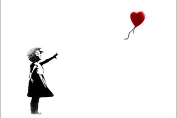 Laminated Banksy Girl with a Balloon Street Art Banksy Canvas Print Bansky Modern Art Grafitti Canvas Wall Art Street Art Prints Graffiti Art Wall Art Canvas Love Decor Poster Dry Erase Sign 24x16