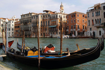 Gondola in Canals of Venice Italy Photo Photograph Cool Wall Decor Art Print Poster 36x24