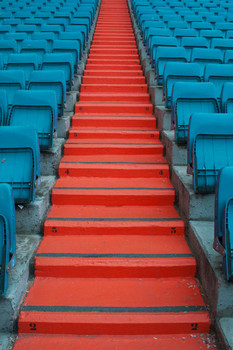 Laminated Staircase And Seats In A Football Stadium Poster Dry Erase Sign 16x24