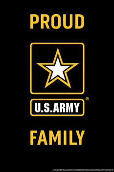 Laminated Proud US Army Family Logo USA American Military Veteran Motivational Patriotic Officially Licensed Poster Dry Erase Sign 16x24