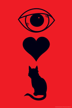 I Heart Kitty Humor Poster 24x36 inch