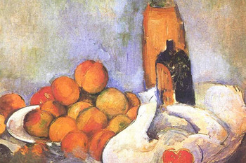 Laminated Cezanne Bottles and Apples Impressionist Posters Paul Cezanne Art Prints Nature Landscape Painting Fruit Wall Art French Artist Wall Decor Table Romantic Art Poster Dry Erase Sign 24x16