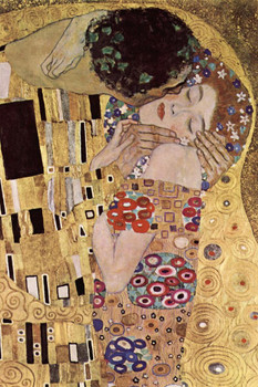 Laminated Gustav Klimt The Kiss Austrian Symbolist Painter Golden Period Art Nouveau Print II Poster Dry Erase Sign 16x24