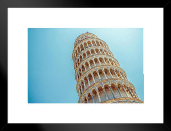 Leaning Tower of Pisa Italy Famous Landmark Photo Matted Framed Wall Decor Art Print 20x26