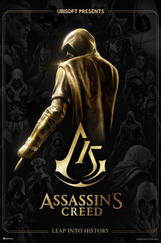 Laminated Assassins Creed Poster Official 15th Anniversary Edition [Includes Exclusive In Game Virtual Item] [Online Game Code] Poster Dry Erase Sign 12x18