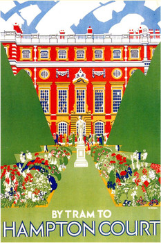 Laminated 1927 Hampton Court Vintage Illustration Travel Underground Railroad Art Deco Eclectic Advertising French Wall Vintage Art Nouveau Vintage Art Prints Poster Dry Erase Wall Art 24x36