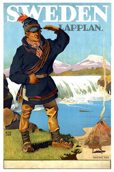 Sweden Lappland Switzerland Vintage Illustration Travel Art Deco Vintage French Wall Art Nouveau 1920 French Advertising Vintage Art Nouveau Decor Thick Paper Sign Print Picture 8x12