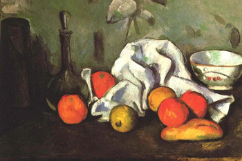Cezanne Still Life With Fruits Impressionist Posters Paul Cezanne Art Prints Nature Landscape Painting Fruit Wall Art French Artist Wall Decor Table Romantic Art Cool Wall Art Print Poster 36x24