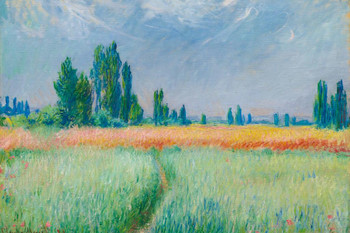Laminated Claude Monet Wheatfield French Impressionist Painter Painting Landscape Artist Poster Dry Erase Sign 16x24