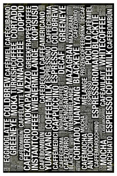 Laminated Words Coffee Black Poster Dry Erase Sign 16x24