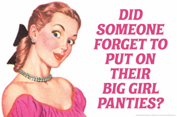 Laminated Did Someone Forget To Put On Their Big Girl Panties Humor Poster Dry Erase Sign 24x16