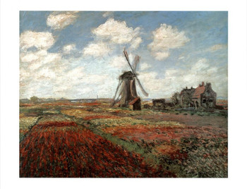 Claude Monet Field Of Tulips In Holland 1886 French Impressionist Oil Canvas Painting Cool Wall Decor Art Print Poster 16x24