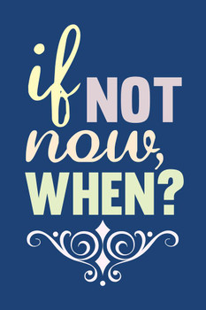 Laminated If Not Now When Green Poster Dry Erase Sign 16x24