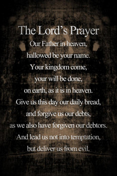 Laminated Shroud Of Turin The Lords Prayer Inspirational Motivational Religious Poster Dry Erase Sign 16x24