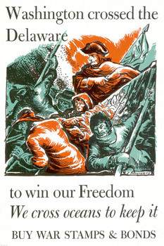 WPA War Propaganda Washington Crossed the Delaware to Win Our Freedom War Stamps Bonds Cool Wall Decor Art Print Poster 16x24