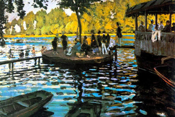 Laminated Claude Monet Bathing at La Grenouillre Oil On Canvas French Impressionist Artist Poster Dry Erase Sign 16x24