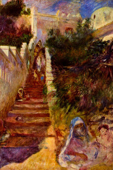 Laminated Pierre Auguste Renoir Steps in Algiers Realism Romantic Artwork Renoir Canvas Wall Art French Impressionist Art Posters Portrait Painting Stair Posters Poster Dry Erase Sign 16x24