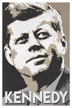 President John F Kennedy Pop Art Portrait Democrat Politics Politician POTUS Tan Cool Wall Decor Art Print Poster 16x24
