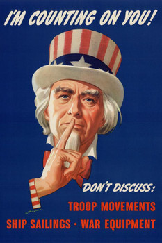WPA War Propaganda Uncle Sam Im Counting On You Cool Wall Decor Art Print Poster 16x24