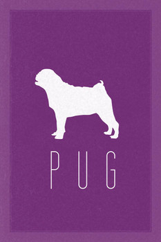 Laminated Dogs Pug Purple Dog Posters For Wall Funny Dog Wall Art Dog Wall Decor Dog Posters For Kids Bedroom Animal Wall Poster Cute Animal Posters Poster Dry Erase Sign 16x24