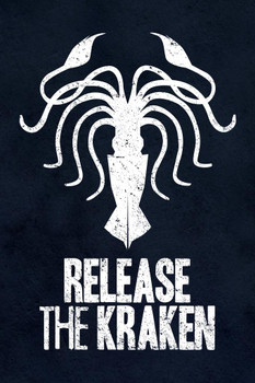 Release The Kraken Blue Cool Wall Decor Art Print Poster 16x24