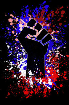 Laminated Raised Fist Protest Political Poster Dry Erase Sign 16x24