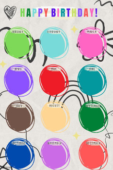 Laminated Happy Birthday Chart Classroom Decor Bulletin Board Decorations Preschool Classroom Poster Cork Board School Display 12 Month Colorful Design School Supplies Poster Dry Erase Wall Art 24x36 Laminated Happy Birthday Chart Classroom Decor Bulletin Board Decorations Preschool Classroom Poster Cork Board School Display 12 Month Colorful Design School Supplies Poster Dry Erase Wall Art 24x36