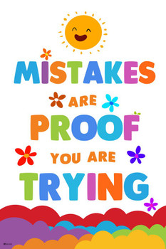 Mistakes Poster Classroom Rainbow Decor Stretched Canvas Art Wall Decor 16x24